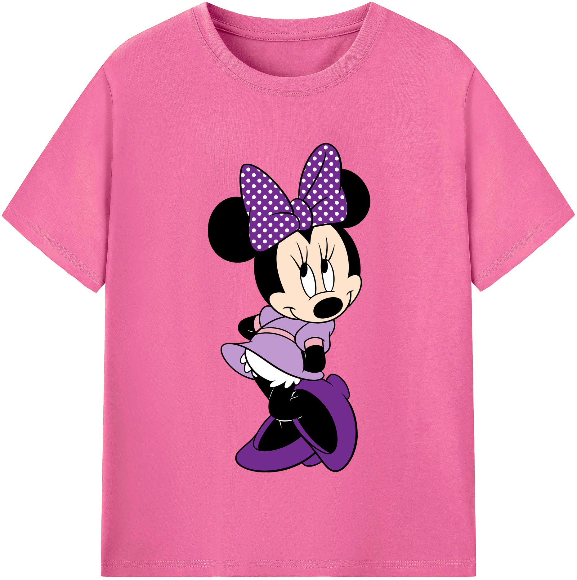 （画像用） ミッキーマウス Mickey Mouse レディースカジュアルプリントTシャツ（綿100％）